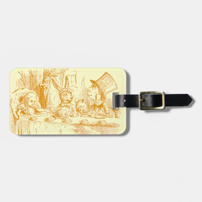 Vintage Alice in Wonderland Tea Party Luggage Tag (Front Horizontal)