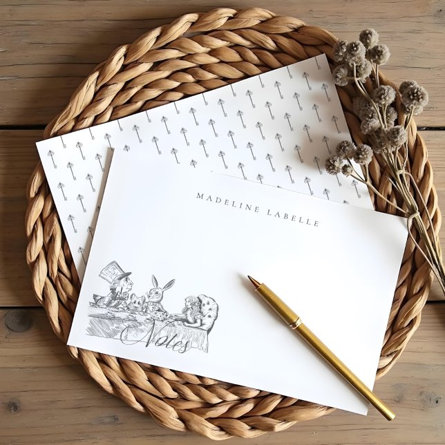 Vintage Alice in Wonderland Tea Party Name Card (Vintage Alice in Wonderland Tea Party Name Note Card)