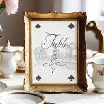 Vintage Alice in Wonderland Tea Party Playing Card<br><div class="desc">Beautifully designed vintage Alice in Wonderland table number signs. Perfect for an Alice in Wonderland-themed event. We've meticulously restored the iconic Alice in Wonderland vintage tea party scene illustration by hand sketching it and bringing them to life with beautiful watercolor undertones. The table number is designed like a playing card...</div>