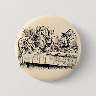 Vintage Alice in Wonderland, Tea Party Scene 6 Cm Round Badge