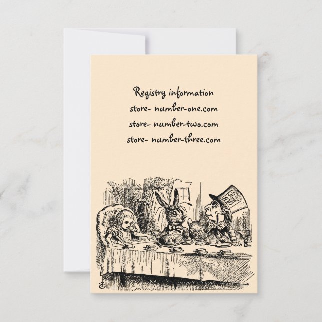 Vintage Alice in Wonderland, Tea Party Scene Invitation (Front)