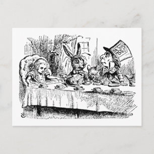 Vintage Alice in Wonderland, Tea Party Scene Postcard