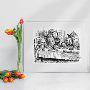 Vintage Alice in Wonderland, Tea Party Scene Poster