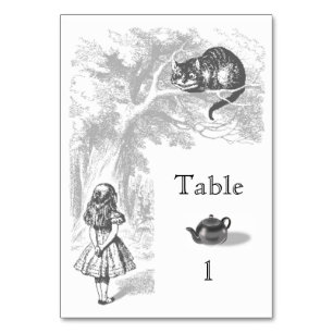 Vintage Alice in Wonderland Tea Party Table Number