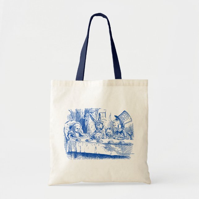 Vintage Alice in Wonderland Tea Party Tote Bag (Front)