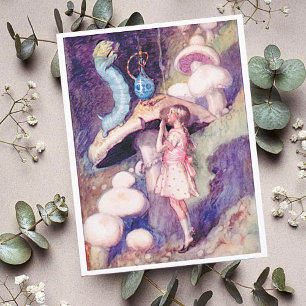 Vintage Alice in Wonderland The Caterpillar Postcard