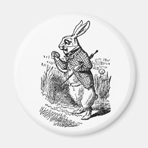 Vintage Alice in Wonderland the White Rabbit Watch Magnet