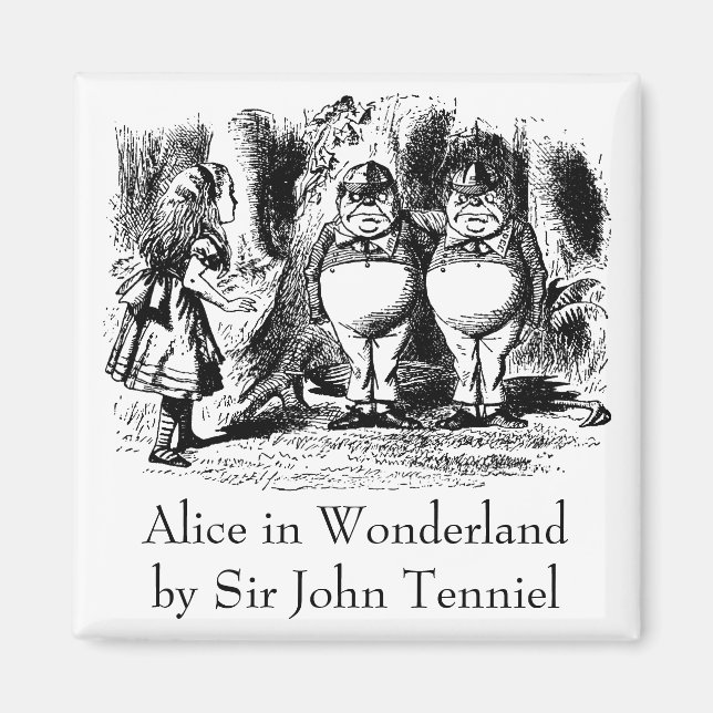 Vintage Alice in Wonderland, Tweedledum Tweedledee Magnet (Front)