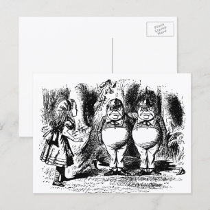 Vintage Alice in Wonderland, Tweedledum Tweedledee Postcard
