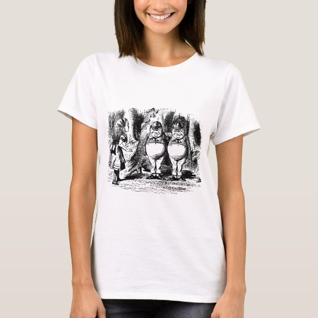 Vintage Alice in Wonderland, Tweedledum Tweedledee T-Shirt (Front)
