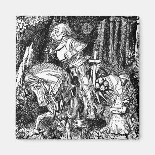 Vintage Alice in Wonderland White Knight on Horse Magnet