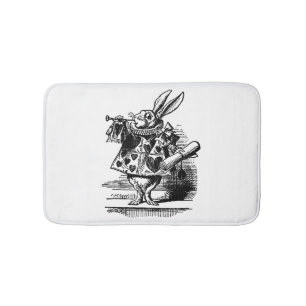 Vintage Alice in Wonderland White Rabbit as Herald Bath Mat