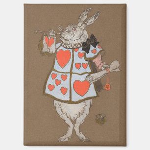 Vintage Alice in Wonderland White Rabbit Herald Magnet
