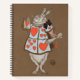 Vintage Alice in Wonderland White Rabbit Herald Notebook