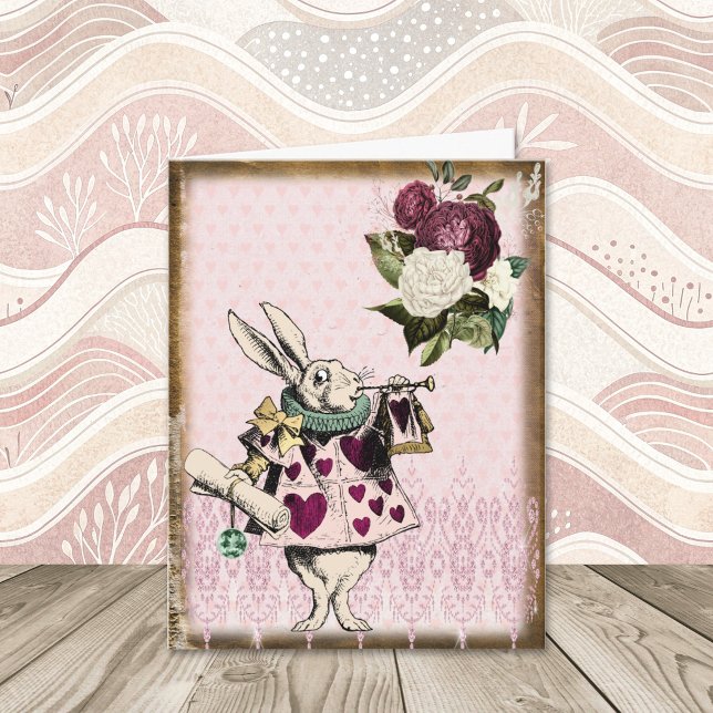 Vintage Alice in Wonderland White Rabbit Note Card (Creator Uploaded)