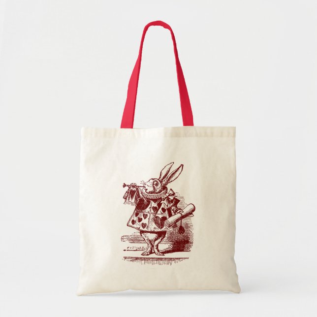 Vintage Alice in Wonderland White Rabbit Tote Bag (Front)