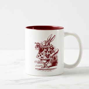 Vintage Alice in Wonderland White Rabbit Two-Tone Coffee Mug