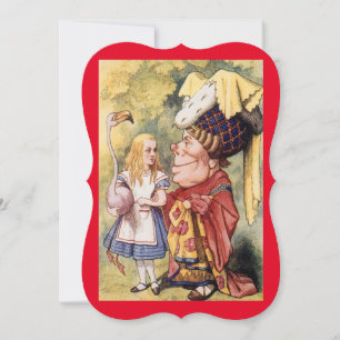 Vintage Alice in Wonderland With Queen of Hearts Invitation