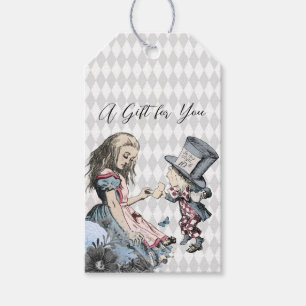 Vintage Alice & Mad Hatter Customisable  Gift Tags