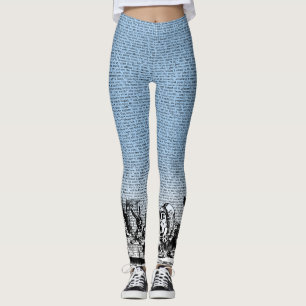 Vintage Alice Text And Border Leggings