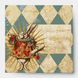 Vintage Alice White Rabbit Square Envelopes