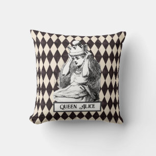 Vintage Alice with Crown Harlequin Cushion
