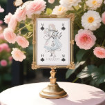 Vintage Alice Wonderland Alice Drink Me Character Table Number<br><div class="desc">Beautifully designed vintage Alice in Wonderland-themed wedding table number signs. Perfect for an Alice in Wonderland-themed wedding. We've meticulously restored the iconic Alice in Wonderland vintage drink me Alice character illustration by hand sketching it and bringing them to life with beautiful watercolor undertones. The table number is designed like a...</div>