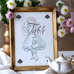 Vintage Alice Wonderland Alice Drink Me Character Table Number<br><div class="desc">Beautifully designed vintage Alice in Wonderland table number signs. Perfect for an Alice in Wonderland-themed event. We've meticulously restored the iconic Alice in Wonderland vintage Alice drink me character illustration by hand sketching it and bringing them to life with beautiful watercolor undertones. The table number is designed like a playing...</div>