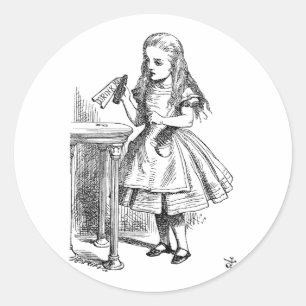 Vintage Alice's Adventures in Wonderland (1865) Classic Round Sticker