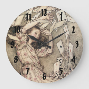 Vintage Alices Adventures in Wonderland by Rackham Large Clock
