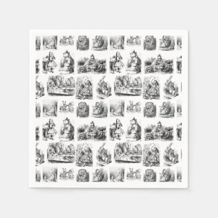 Vintage Alice's Adventures in Wonderland Pattern Napkin