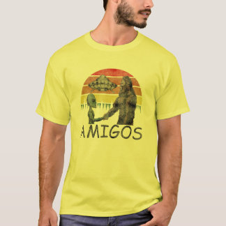 Vintage Alien and big foot friendship alliance T-Shirt
