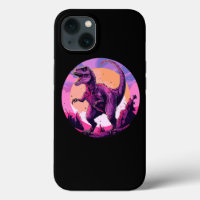 Vintage Alien Dinosaur in Outer Space