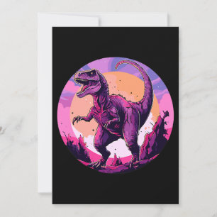 Vintage Alien Dinosaur in Outer Space Invitation