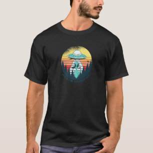 Vintage Alien Space Invader Cow Dinosaur Abduction T-Shirt