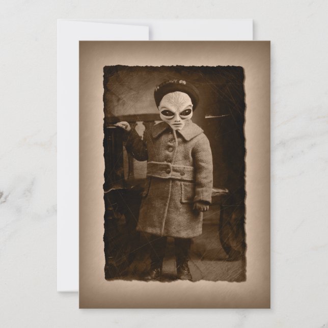 Vintage Alien Toddler Halloween Party Invitation (Front)