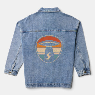 Vintage Alien UFO Abduction Retro Deer Alien Consp Denim Jacket