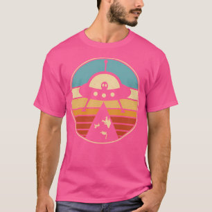 Vintage Alien Ufo Abduction Retro Deer Alien Funny T-Shirt