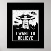 Vintage Alien UFO Hunter I Want To Believe Retro P
