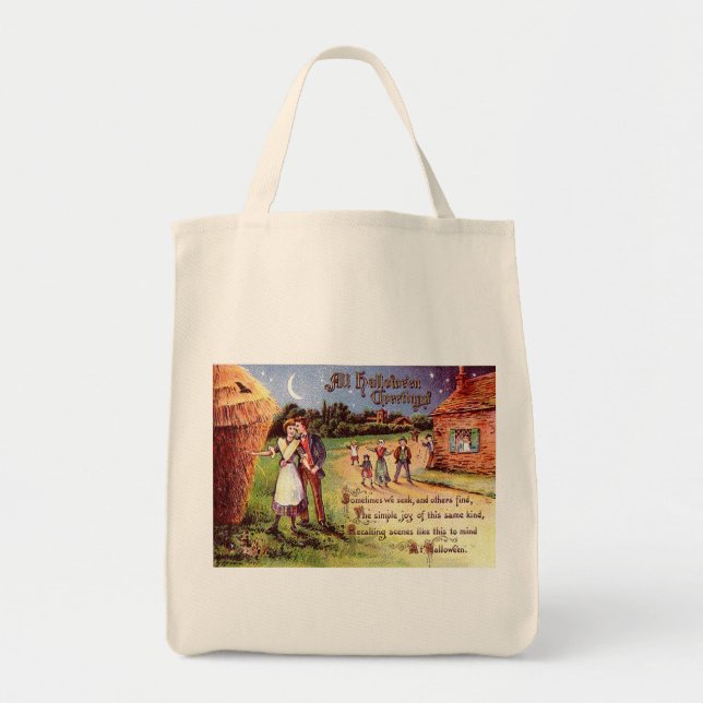 Vintage All Halloween Greeting Couple Tote Bag (Front)