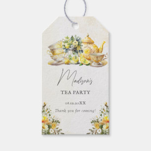 Vintage All occasions Lemon Tea Party Thank you Gift Tags