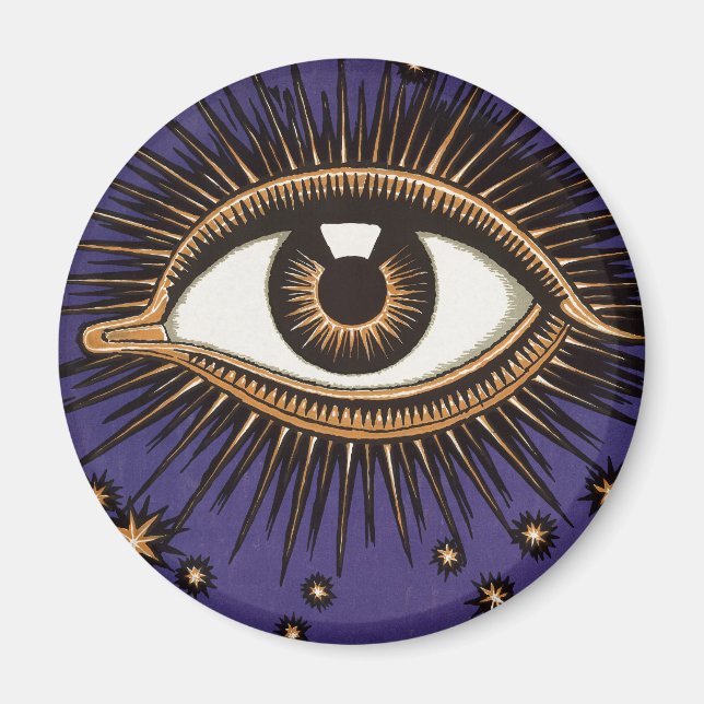 Vintage All Seeing Eye Mystic Celestial Art Magnet (Front)