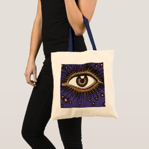 Vintage All Seeing Eye Mystic Celestial Art Tote Bag