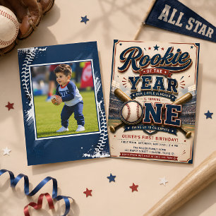 Vintage All Star First Birthday Party Invitation