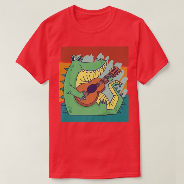 Vintage Alligator Music Crocodile Guitar1400 T-Shirt (Design Front)