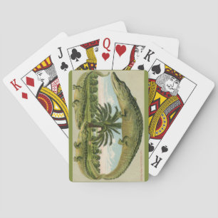 Vintage Alligator Postcard Playing Cards