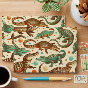 Vintage Alligator Seamlees Envelope