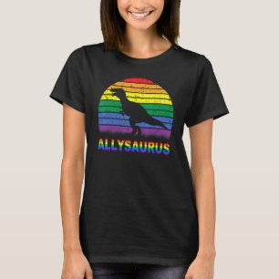 Vintage Allysaurus T Rex Dinosaur Lgbt Gay Pride M T-Shirt