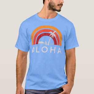 Vintage Aloha Beach Palm Tree Hawaii Surf Hawaiian T-Shirt