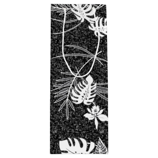 Vintage Aloha Gift Bag | Lau Barkcloth Black (Front)